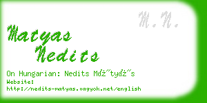 matyas nedits business card